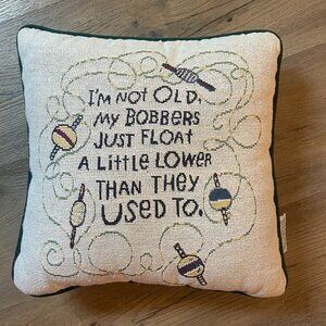 Hallmark Shoebox I'm not old my bobbers just flat pillow vintage 12" x 11"